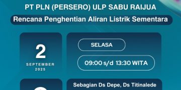 Pemberitahuan Pemeliharaan Listrik Wilayah Sabu Raijua