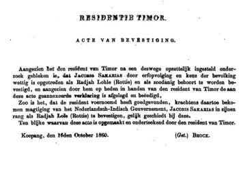 Inilah Daftar Nama Raja dan Fetor di Timor, Rote dan Sabu Yang Mendapat Pengakuan Pemerintah Hindia Belanda di Timor En Onderhoorigheden Melalui Acte Van Bevestiging 1860-1861