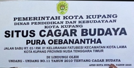 Pura Oebanata Ditetapkan sebagai Situs Budaya, Pemkot Kupang Pasang Tanda Pengenal