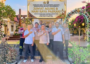 KAPOLSEK SABU TIMUR BERSAMA ANGGOTA MENGUCAPAKAN SELAMAT MEMPERINGATI JUM’AT AGUNG & HARI RAYA PASKAH , 3 APRIL 2026 & 5 APRIL 2026