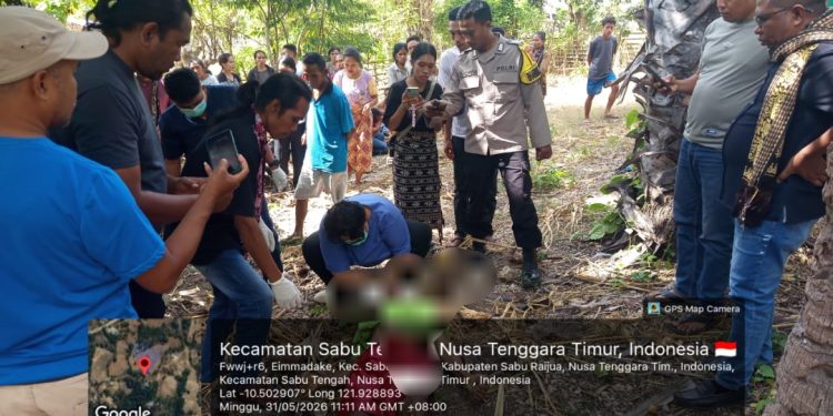 WARGA DESA TADA DI TEMUKAN TAK BERNYAWA , DI DUGA KORBAN TERJATUH DARI ATAS POHON KELAPA